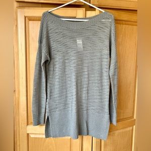 NWT Lou & Grey from Loft Boat neck light weight grey sweater. Size Small